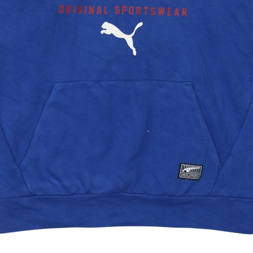 Puma Men's Blue Pullover Hoodie M Regular Fit Sportswear