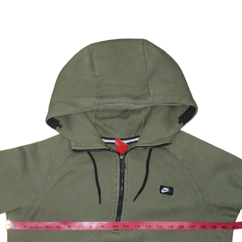 Nike Mens Green 1/4 Zip Hooded Sweatshirt M Regular Fit