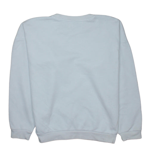 Adidas Womens White Relaxed Fit Crew Neck Logo Sweatshirt XS
