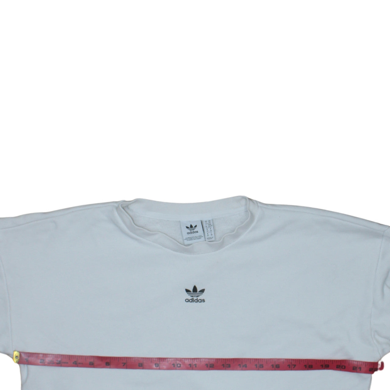 Adidas Womens White Relaxed Fit Crew Neck Logo Sweatshirt XS