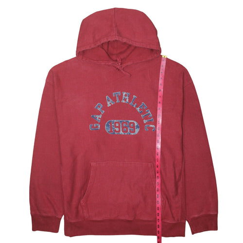 GAP Men's Red Pullover Hoodie XL 1969 Athletic Fleece Graphic Sweatshirt