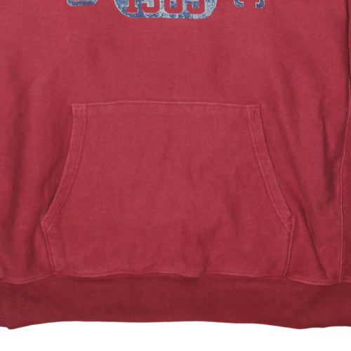 GAP Men's Red Pullover Hoodie XL 1969 Athletic Fleece Graphic Sweatshirt