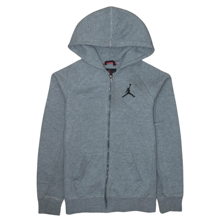 Jordan Boys Grey Full Zip Hoodie 12-13 Years Logo Hooded Sweatshirt