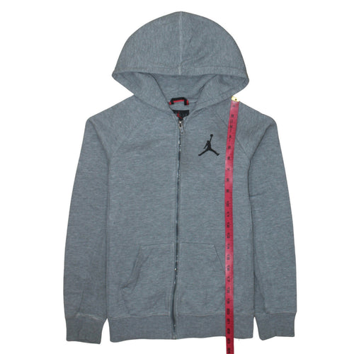 Jordan Boys Grey Full Zip Hoodie 12-13 Years Logo Hooded Sweatshirt