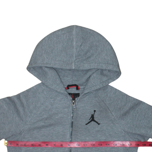 Jordan Boys Grey Full Zip Hoodie 12-13 Years Logo Hooded Sweatshirt