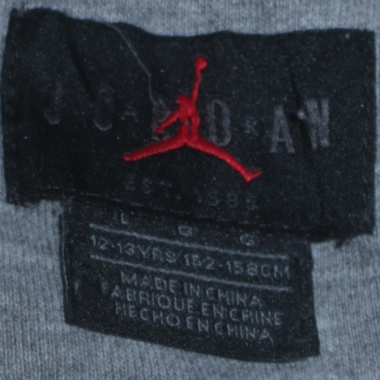 Jordan Boys Grey Full Zip Hoodie 12-13 Years Logo Hooded Sweatshirt