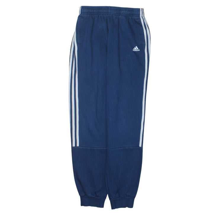 Adidas Boys Blue Jogger Trousers 13-14 Years Regular Fit Fleece Activewear