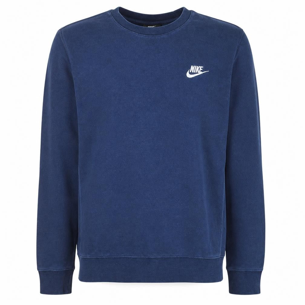 Front view of Nike Men's Blue XS Crew Neck Pullover Sweatshirt Logo Sportswear