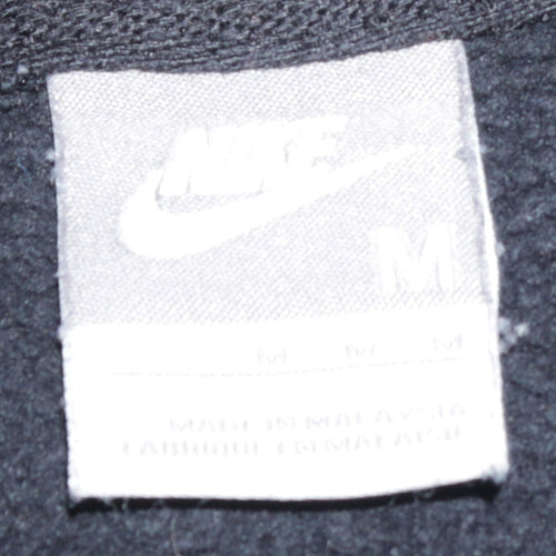 Nike Womens Black Gold Logo Pullover Hoodie Size M Cotton Blend