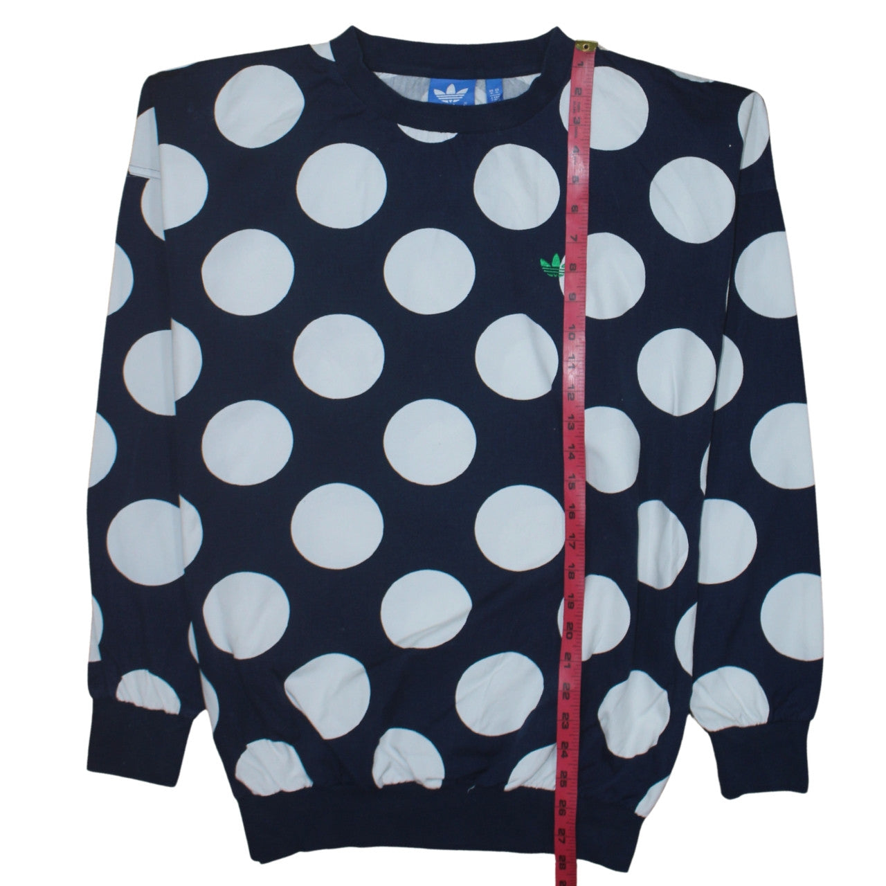 adidas Men's Blue Polka Dot Crew Neck Sweatshirt Size M