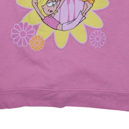 Disney Women Pink Lizzie McGuire Pullover Sweatshirt L