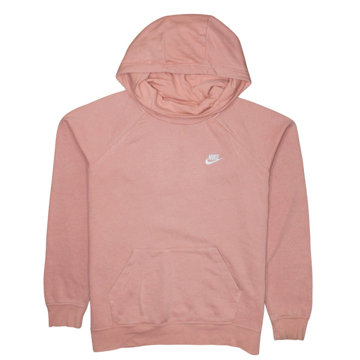 Nike Women Pink Pullover Hoodie Large Cotton Blend Sweatshirt