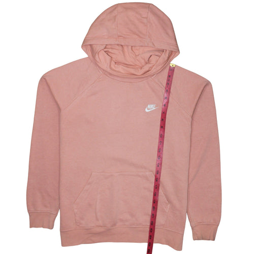 Nike Women Pink Pullover Hoodie Large Cotton Blend Sweatshirt