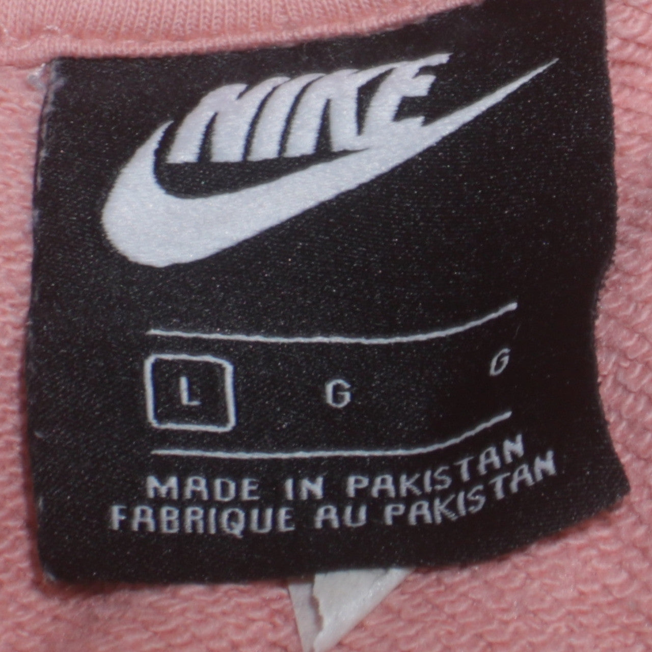 Nike Women Pink Pullover Hoodie Large Cotton Blend Sweatshirt