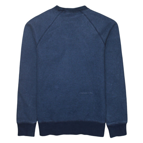 Adidas Men Blue Crew Neck Logo Sweatshirt Size S