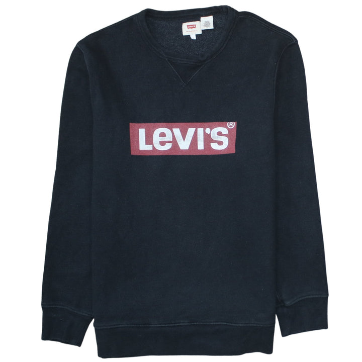Levi's Men's Black Logo Crew Neck Sweatshirt Size M Regular Fit