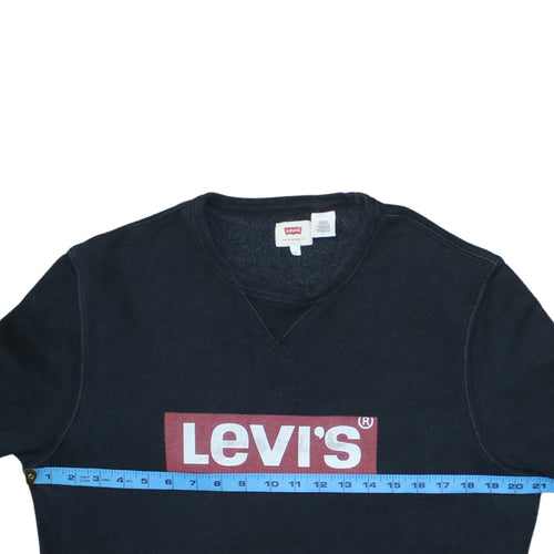 Levi's Men's Black Logo Crew Neck Sweatshirt Size M Regular Fit
