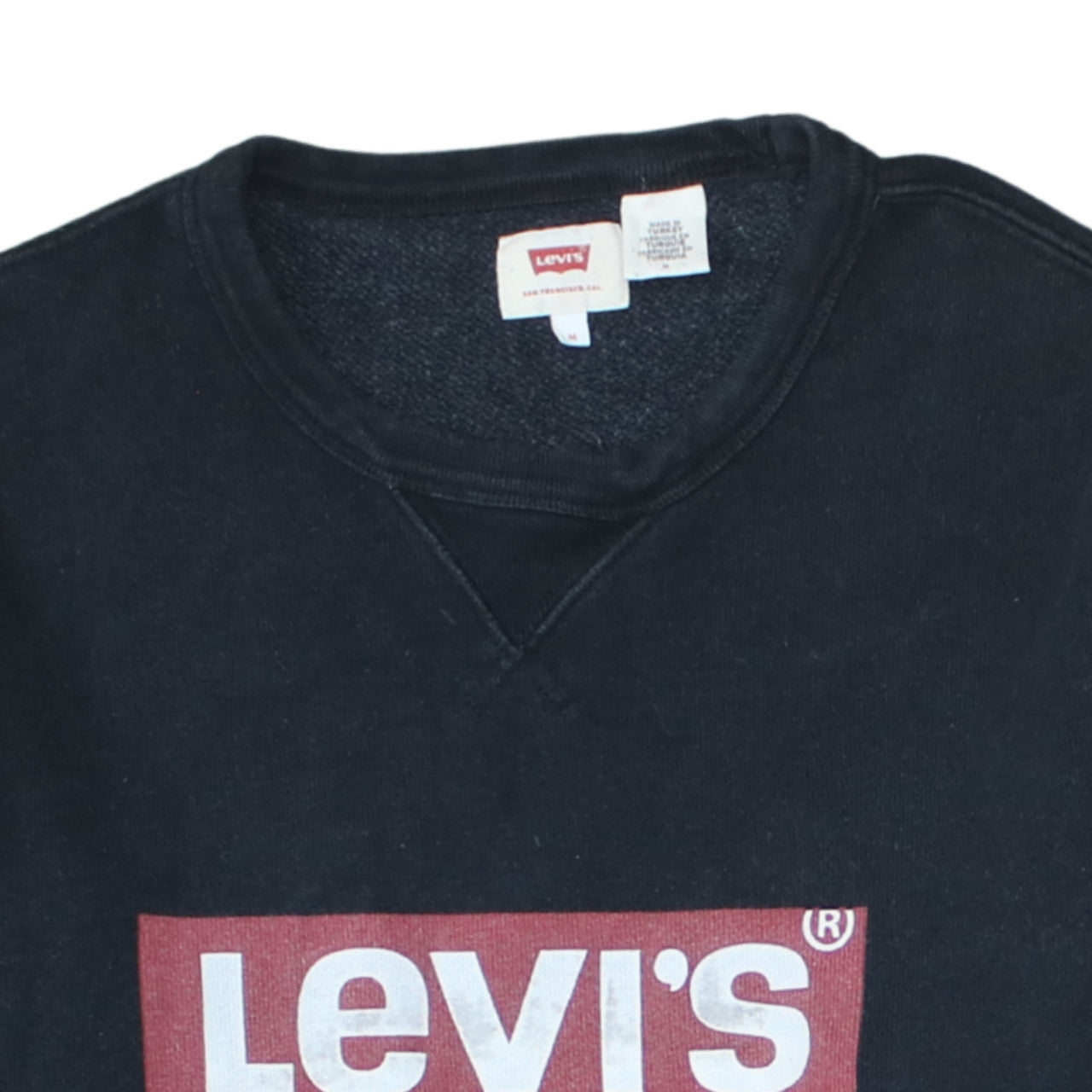 Levi's Men's Black Logo Crew Neck Sweatshirt Size M Regular Fit