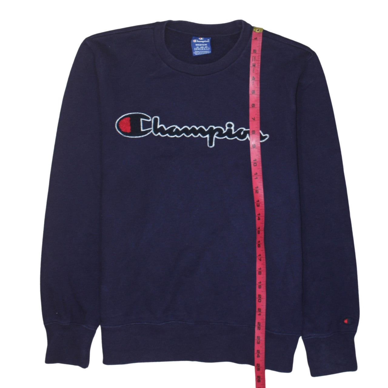 Champion Men's Blue Medium Crew Neck Embroidered Logo Sweatshirt