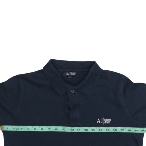 Armani Jeans Men's Blue Long Sleeve Cotton Polo Shirt L