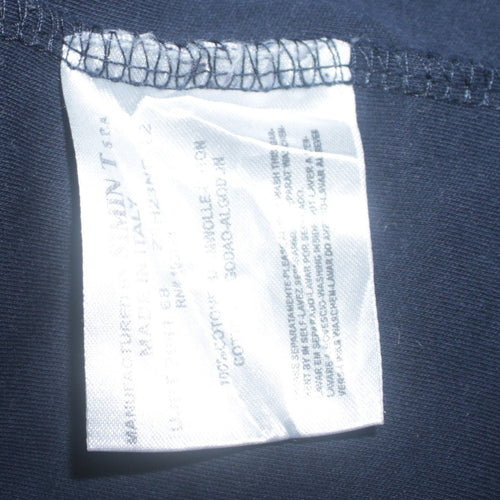 Armani Jeans Men's Blue Long Sleeve Cotton Polo Shirt L