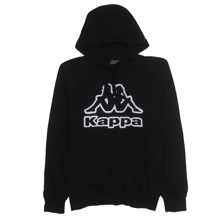 Kappa Men's Black Pullover Hoodie Large Graphic Logo Sportswear