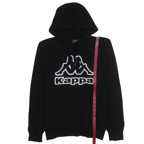 Kappa Men's Black Pullover Hoodie Large Graphic Logo Sportswear