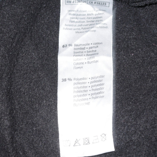 Kappa Men's Black Pullover Hoodie Large Graphic Logo Sportswear