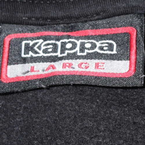 Kappa Men's Black Pullover Hoodie Large Graphic Logo Sportswear