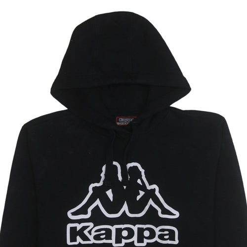 Kappa Men's Black Pullover Hoodie Large Graphic Logo Sportswear