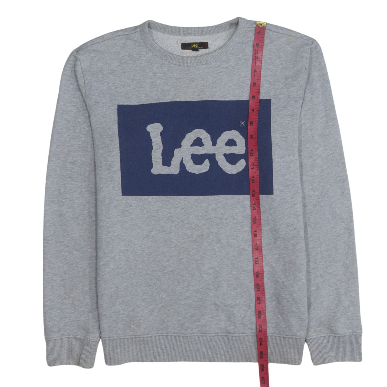 Lee Mens Grey Crew Neck Logo Sweatshirt Size L Regular Fit