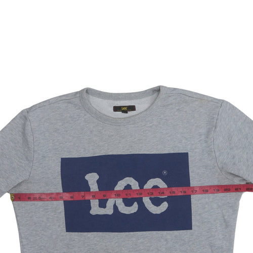 Lee Mens Grey Crew Neck Logo Sweatshirt Size L Regular Fit