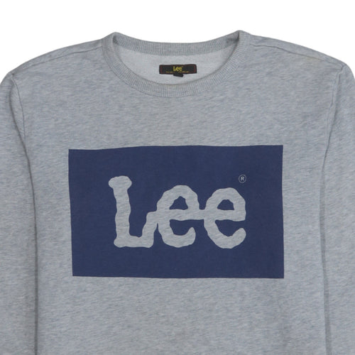 Lee Mens Grey Crew Neck Logo Sweatshirt Size L Regular Fit