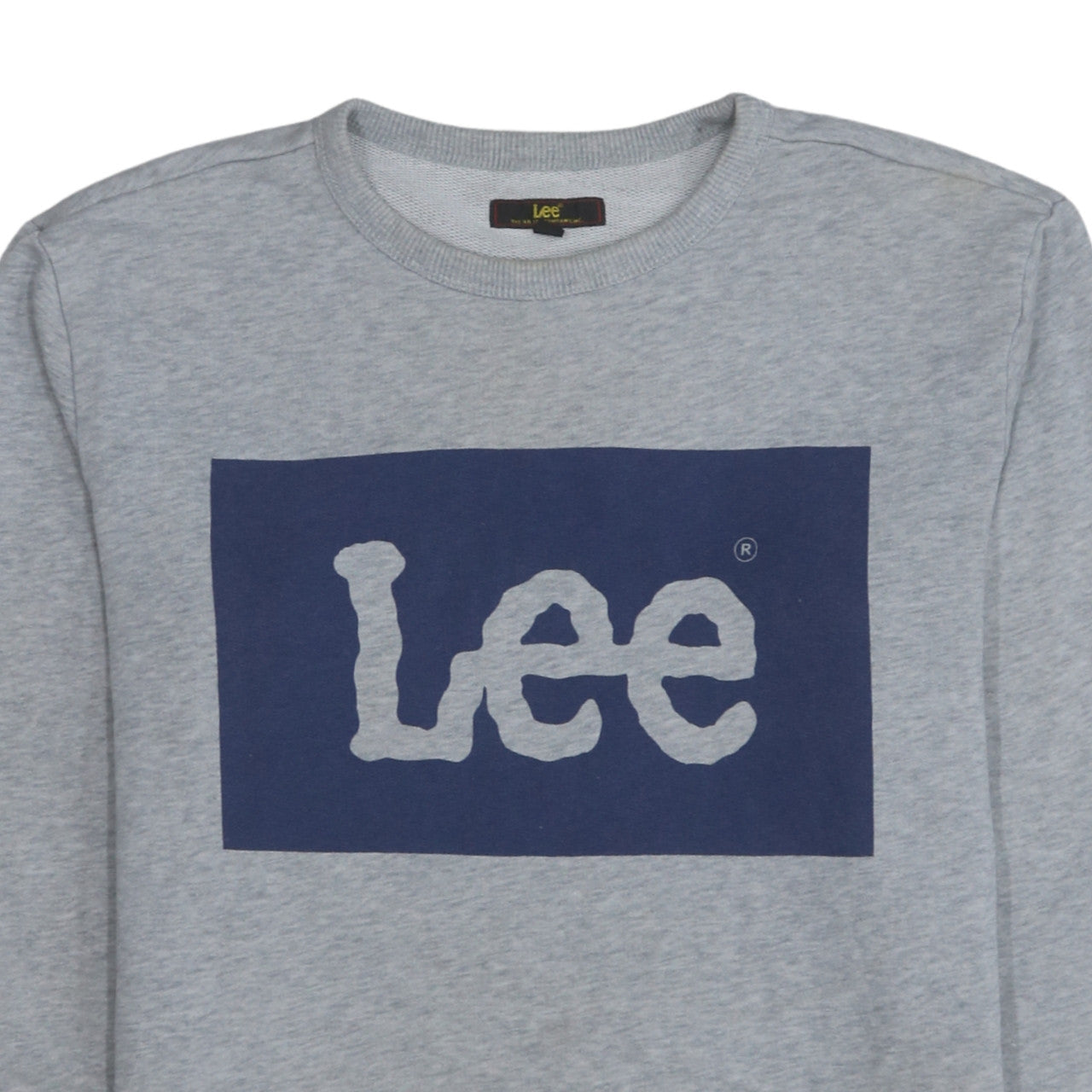 Lee Mens Grey Crew Neck Logo Sweatshirt Size L Regular Fit