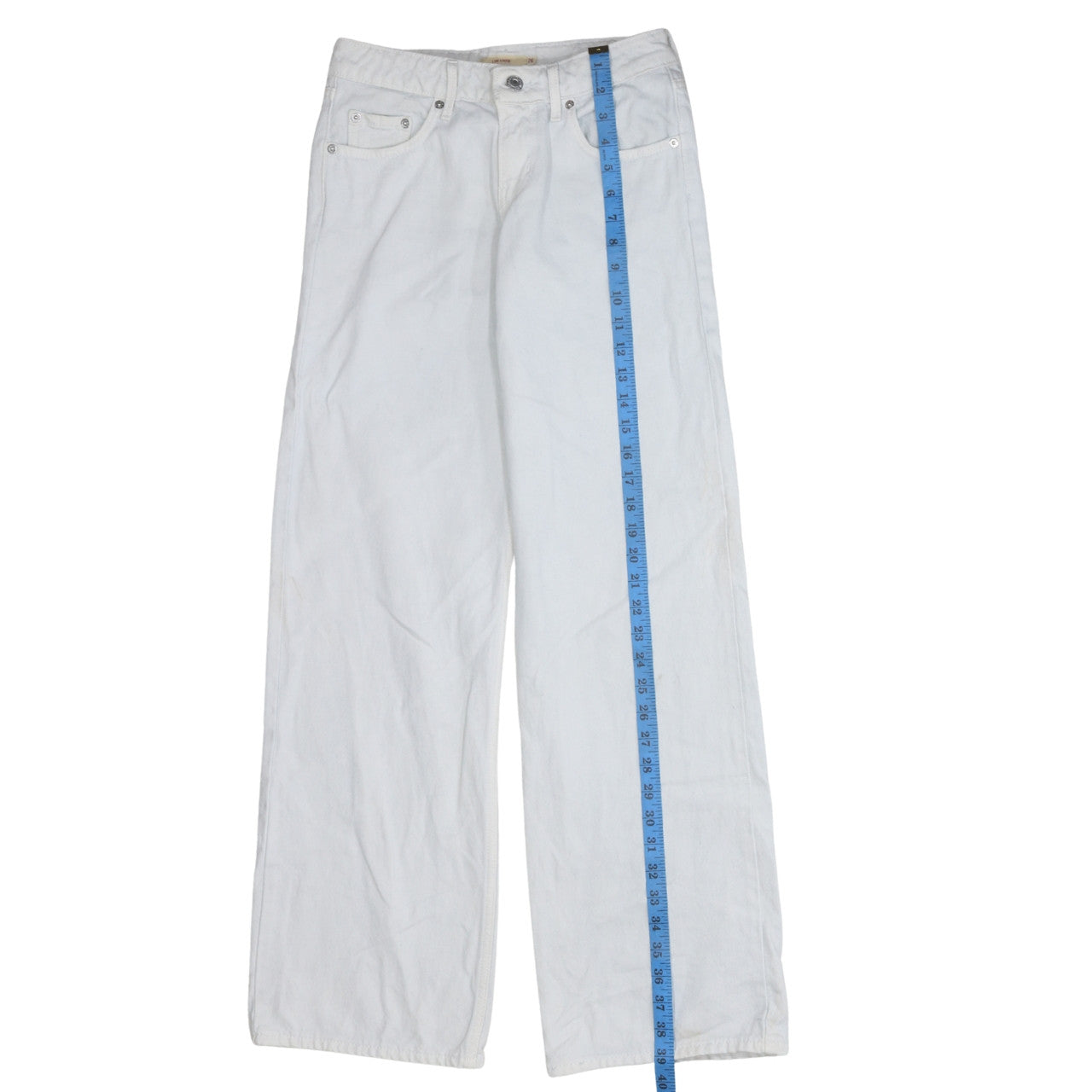 Levi's Premium Men's White 26 Low Loose Straight Denim Jeans