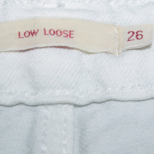 Levi's Premium Men's White 26 Low Loose Straight Denim Jeans