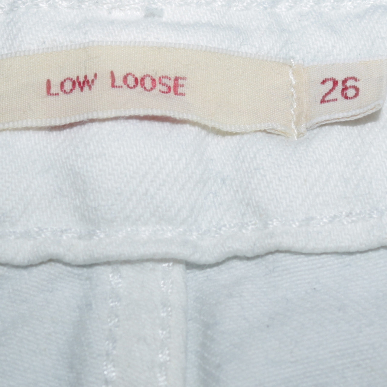 Levi's Premium Men's White 26 Low Loose Straight Denim Jeans