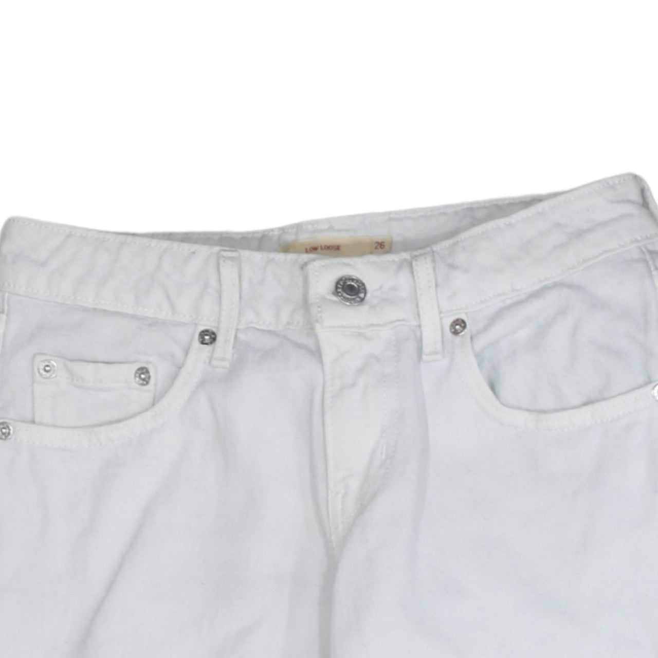 Levi's Premium Men's White 26 Low Loose Straight Denim Jeans