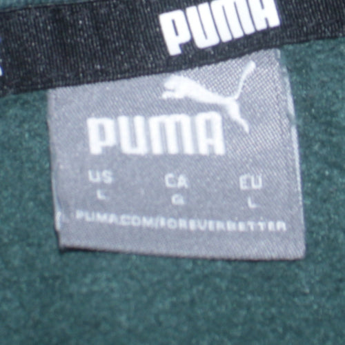 Puma Men Green Pullover Hoodie L Regular Fit Graphic Sportswear