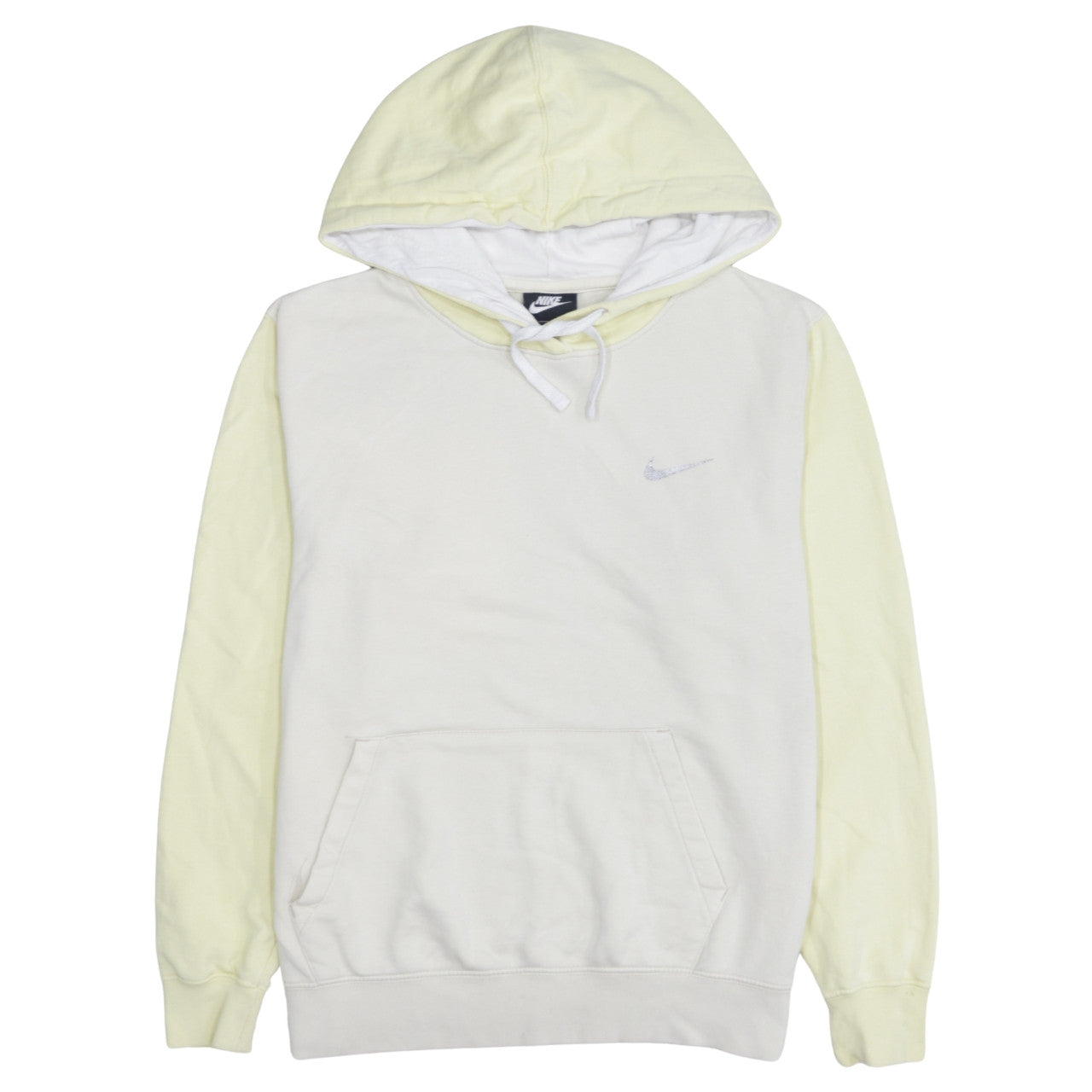 Nike Men's Beige Pullover Hoodie Small Logo Fleece Regular Fit