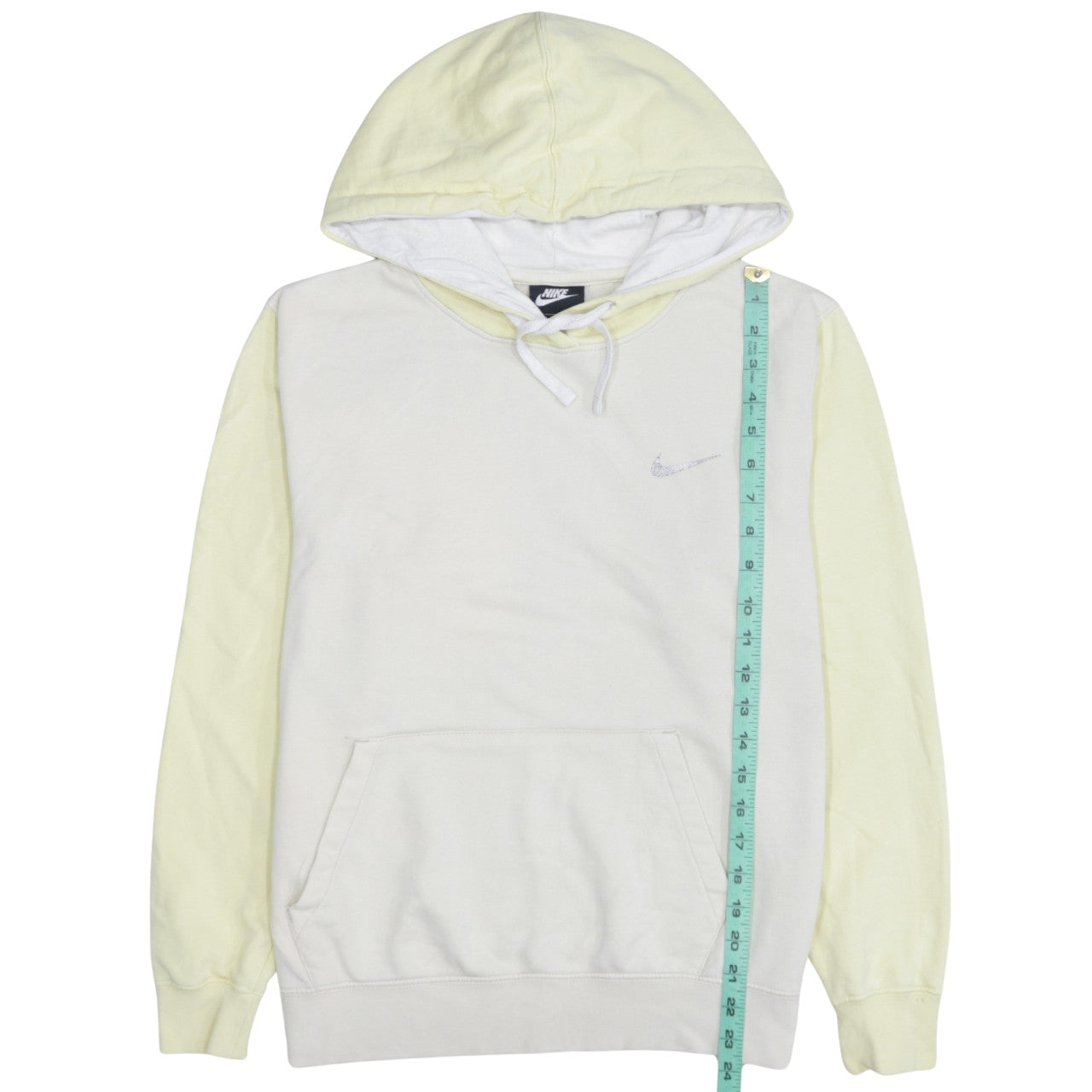 Nike Men's Beige Pullover Hoodie Small Logo Fleece Regular Fit