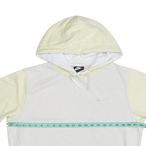 Nike Men's Beige Pullover Hoodie Small Logo Fleece Regular Fit