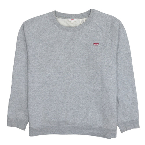 Levi's Women Grey Crew Neck Embroidered Sweatshirt M