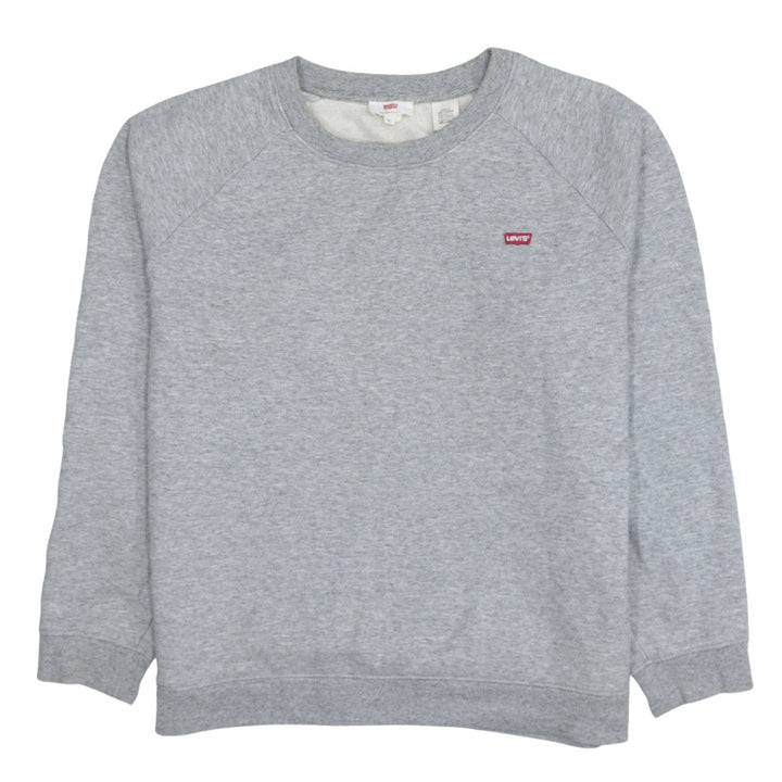 Levi's Women Grey Crew Neck Embroidered Sweatshirt M