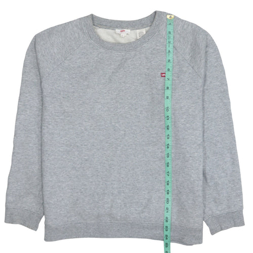 Levi's Women Grey Crew Neck Embroidered Sweatshirt M