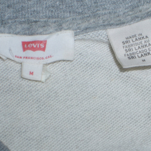 Levi's Women Grey Crew Neck Embroidered Sweatshirt M