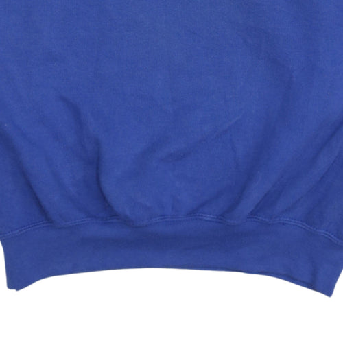Russell Men's Blue Crew Neck Fleece Sweatshirt Medium Pullover