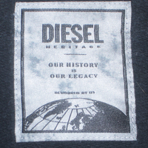 Diesel Mens Black Embroidered Logo Crew Neck Sweatshirt L
