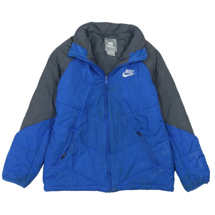 Nike Boys Blue Puffer Jacket 10-12 Years Full Zip Winter Coat