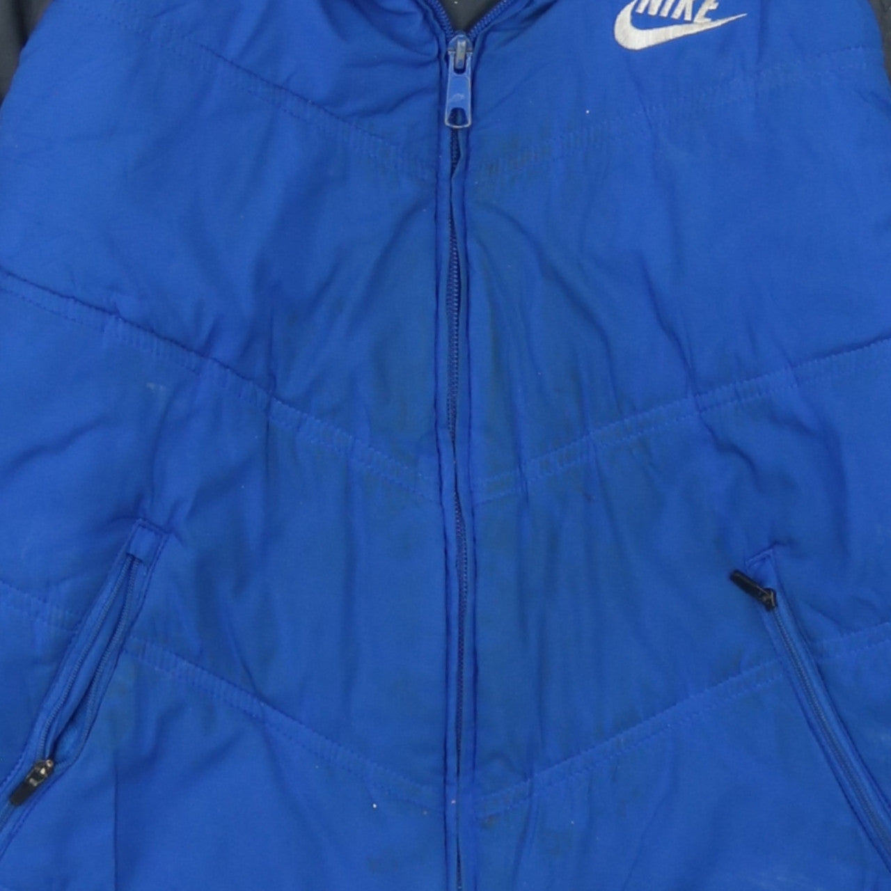 Nike Boys Blue Puffer Jacket 10-12 Years Full Zip Winter Coat